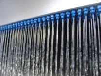 Patented special aluminium profiles with plastic nozzles at water screen.