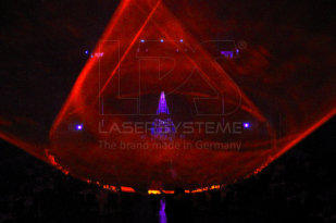 Laser show effects for the trendy orchestra in Obecni Dum, Prag, Czech Republic