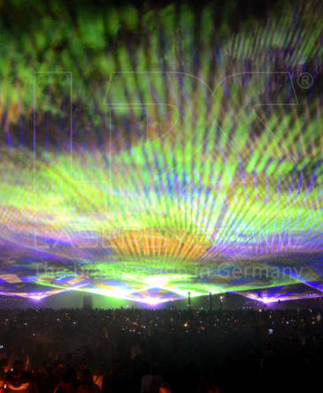 Outdoor laser show with more than 60,000 spectators - made by LPS with own laser modules