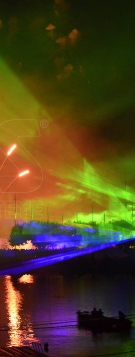 Outdoor laser show in Switzerland