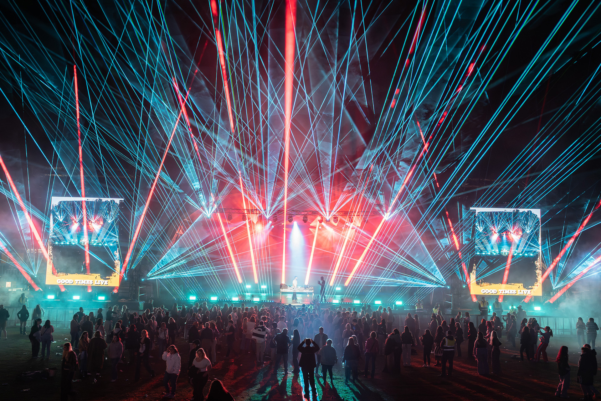 Lasers in action at a festival