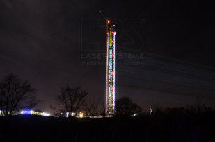 Outdoor / Openair Laser graphics on the Thyssenkrupp Tower in Rottweil