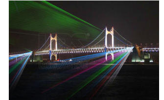 Outdoor / Openair Laser shows from Busan Gwangan Grand Bridge in South Korea