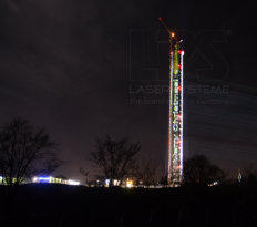 Outdoor / Openair Laser graphics on the Thyssenkrupp Tower in Rottweil