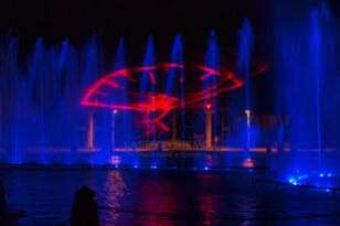 Laser show systems, water fountains, fire fountains and video projections in Porto Cairo Mall, Egypt