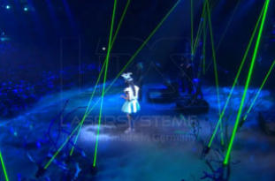 Laser beam trees at Eurovision Song Contest, Cologne