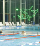 Water screen for special laser effects. Water screen for special laser effects.