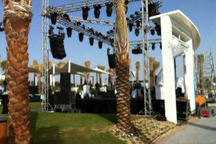 Grand opening ceremony with laser shows for Rixxos, Palm Jumeirah, Dubai, U.A.E.