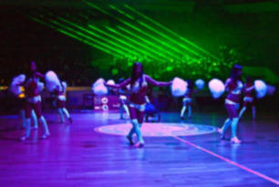Laser shows during opening ceremony of Basket Cup in St. Petersburg, Russia