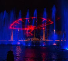 Laser show systems, water fountains, fire fountains and video projections in Porto Cairo Mall, Egypt