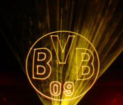 Beam show and logos for the football BVB vs Hertha BSC in Dortmund