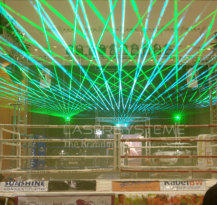 Laser shows and laser graphics for martial arts boxing