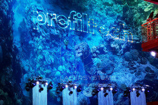 Laser show for anniversary 50 years Profiltech in the Gasometer Pforzheim