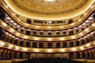 Laser show effects in Rustaveli Theatre Tbilisi, Georgia